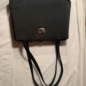 Black Shoulder Bag with Silver Accent